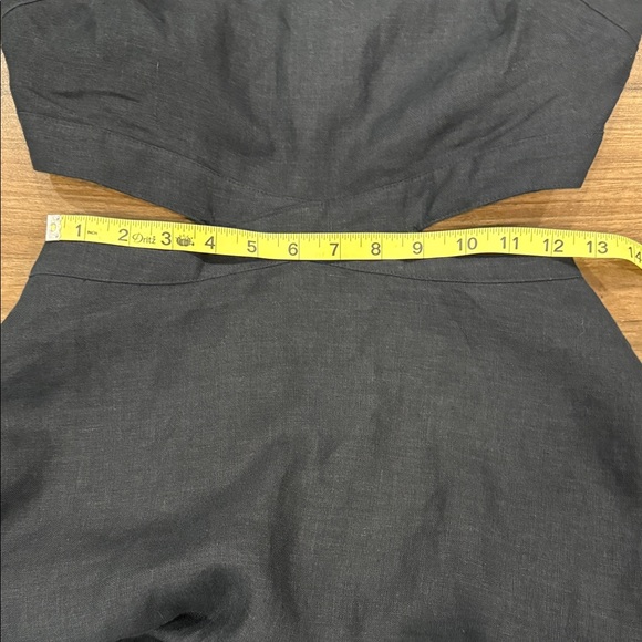 Banana Republic Black Linen Cutout Aline Midi Sun Dress Size 2 Boho Coastal - Picture 8 of 9